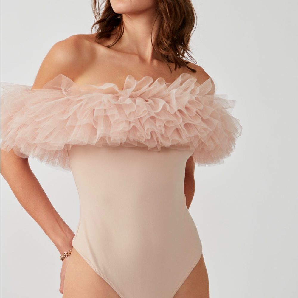 New Free People the Big Love Bodysuit S White